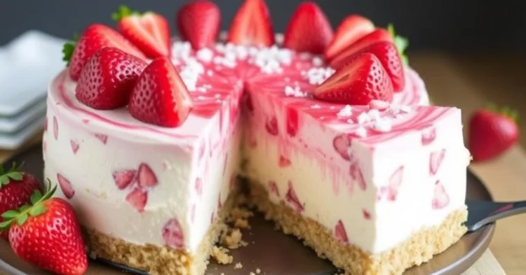 Easy Strawberry Crunch Cheesecake Cake