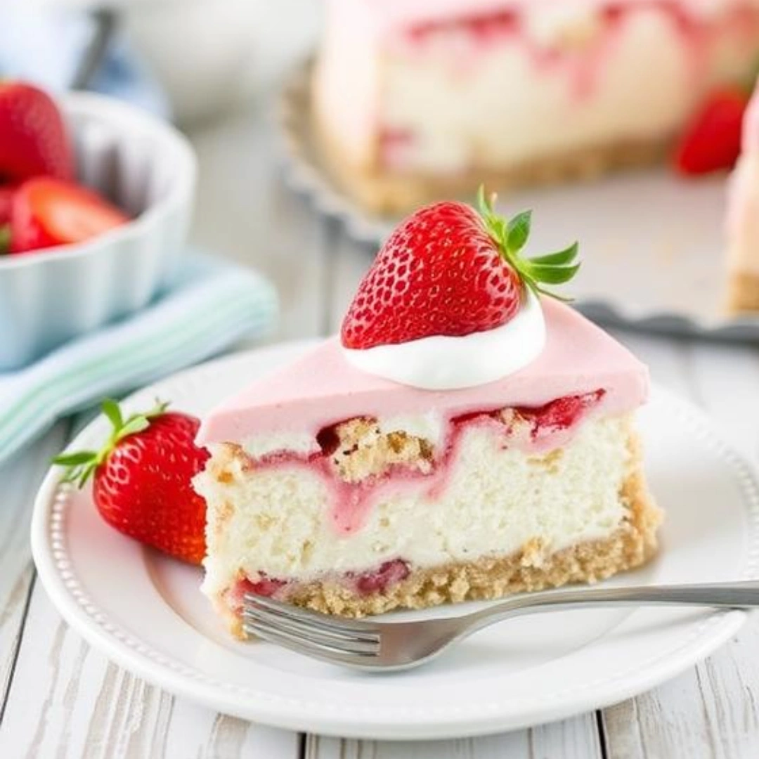 Strawberry Crunch Cheesecake Cake