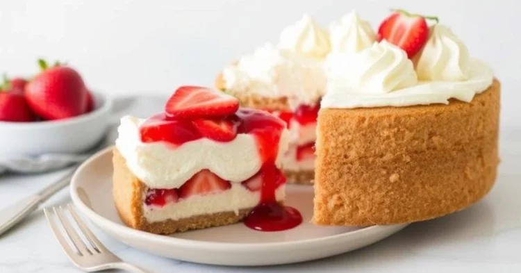 Strawberry Shortcake Cheesecake Cake Recipe